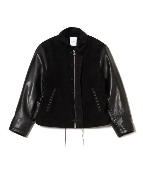 CRIMIE(クライミー)の「N1 SUEDE COMBINATION LEATHER JACKET WITH ALPACA LINING(ミリタリージャケット・メンズ・グリーン/ブラック・XL/L/XXL/M/S)」の7枚目の写真