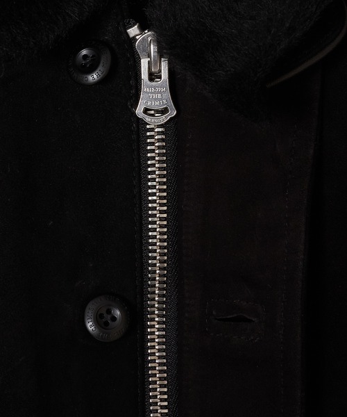 CRIMIE(クライミー)の「N1 SUEDE COMBINATION LEATHER JACKET WITH ALPACA LINING(ミリタリージャケット・メンズ・グリーン/ブラック・XL/L/XXL/M/S)」の10枚目の写真