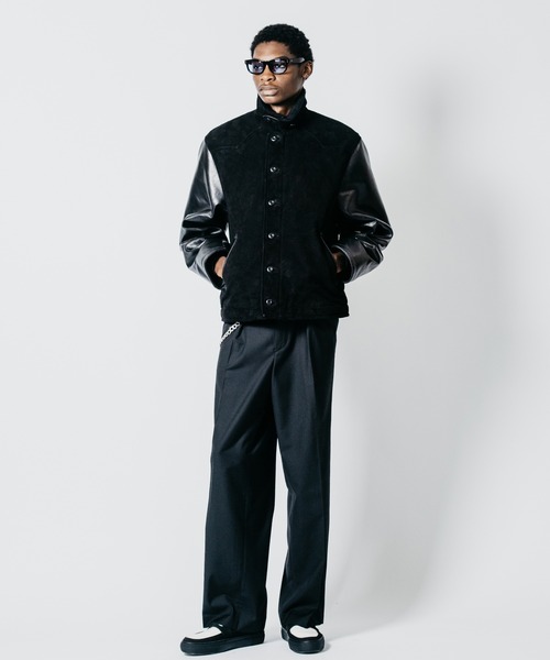 CRIMIE(クライミー)の「N1 SUEDE COMBINATION LEATHER JACKET WITH ALPACA LINING(ミリタリージャケット・メンズ・グリーン/ブラック・XL/L/XXL/M/S)」の16枚目の写真