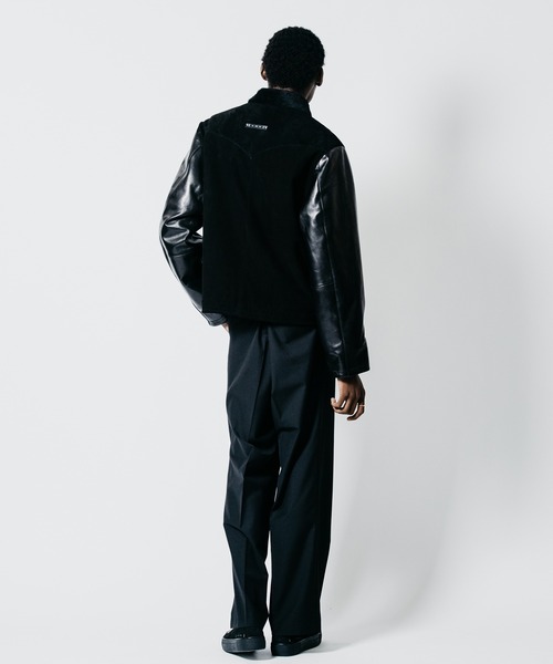CRIMIE(クライミー)の「N1 SUEDE COMBINATION LEATHER JACKET WITH ALPACA LINING(ミリタリージャケット・メンズ・グリーン/ブラック・XL/L/XXL/M/S)」の18枚目の写真