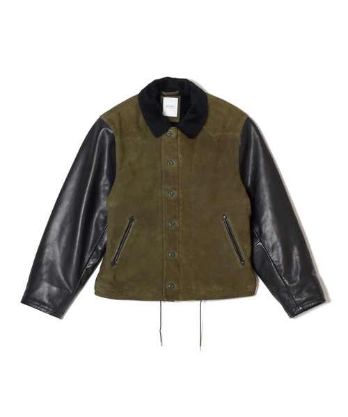 CRIMIE(クライミー)の「N1 SUEDE COMBINATION LEATHER JACKET WITH ALPACA LINING(ミリタリージャケット・メンズ・グリーン/ブラック・XL/L/XXL/M/S)」の20枚目の写真