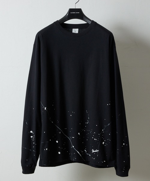 NUMBER (N)INE(ナンバーナイン)の「HAND PAINTED BASIC HEM PRINTED L/S T-SHIRT / ハンドペイント ベーシック ワンポイント ロゴプリント ロンT(Tシャツ/カットソー・メンズ・ホワイト系その他2/ブラック系その他2/グレー系その他2/ホワイト/ブラック/グレー・M/L/XL)」の5枚目の写真