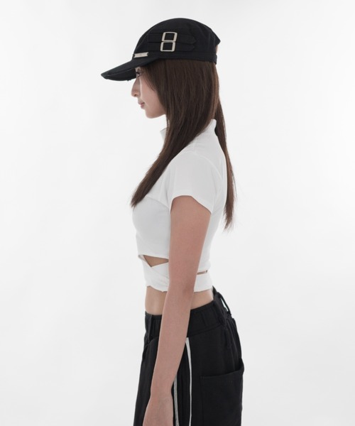 Melviianne(メルヴィアンヌ)の「Asymmetric Ring Tops(Tシャツ/カットソー・レディース・White/Black・MEDIUM/SMALL)」の10枚目の写真