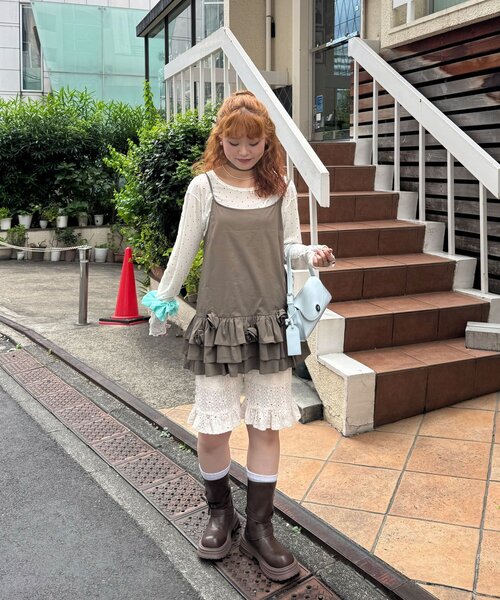 CIAOPANIC(チャオパニック)の「立体ローズティアードチュニックワンピース(チュニック・レディース・カーキ/ホワイト・ONE SIZE)」の18枚目の写真