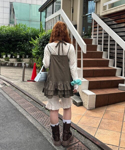 CIAOPANIC(チャオパニック)の「立体ローズティアードチュニックワンピース(チュニック・レディース・カーキ/ホワイト・ONE SIZE)」の20枚目の写真