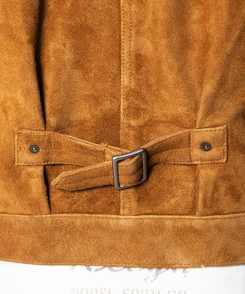 HOUSTON(ヒューストン)の「HOUSTON ヒューストン SUEDE TRUCKER JACKET / スエードレザー トラッカージャケット(ライダースジャケット・メンズ・キャメル・L/XL/M)」の10枚目の写真