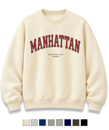 MANHATTAN プリント オーバーサイズ スウェットシャツ 8色