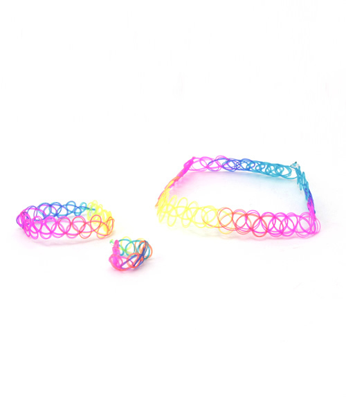 WEGO(ウィゴー)の「WEGO/タトゥチョーカーセット(チョーカー・レディース・ブラック/パープル/その他1/ピンク/ホワイト/サックスブルー・FREE)」の6枚目の写真