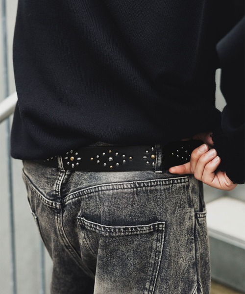 RAGEBLUE(レイジブルー)の「ANTIQUE STUDDED BELT/アンティークスタッズベルト(ベルト・メンズ・ブラック/ダークブラウン・FREE)」の5枚目の写真