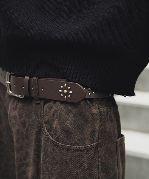 RAGEBLUE(レイジブルー)の「ANTIQUE STUDDED BELT/アンティークスタッズベルト(ベルト・メンズ・ブラック/ダークブラウン・FREE)」の8枚目の写真