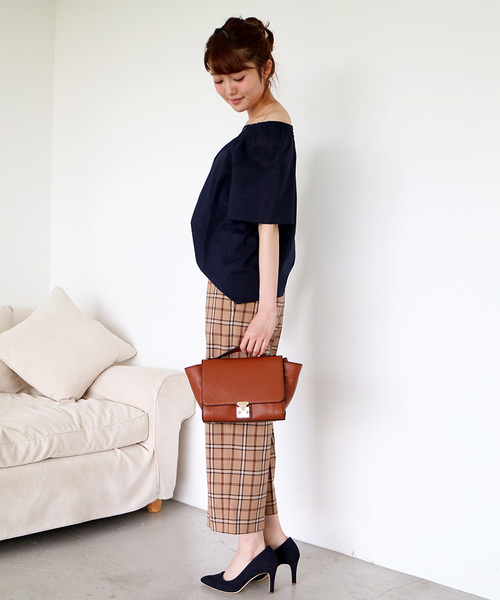 N.（N. Natural Beauty Basic）（エヌエヌナチュラルビューティーベーシック）の「先染めチェックストレッチパンツ（その他パンツ・レディース・ベージュ系その他/グレー系その他・MEDIUM/SMALL）」の9枚目の写真