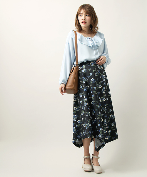 WEGO（ウィゴー）の「WEGO/イレヘムミドルスカート（スカート・レディース・ブラック/その他1・FREE）」の4枚目の写真