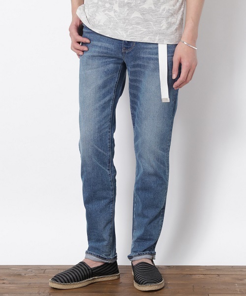 RAGEBLUE（レイジブルー）の「【コーンミルズ社製デニム使用】ストレッチデニムスリムパンツ/742465（デニムパンツ・メンズ・ブルー/ネイビー/グレー系その他/ライトブルー・LARGE/MEDIUM/X-LARGE/SMALL）」の4枚目の写真