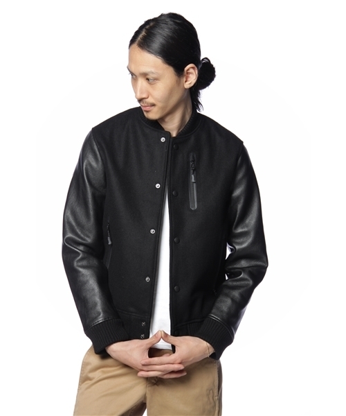 UNITED ARROWS ブラックメルトン フェイクレザー スタジャン L