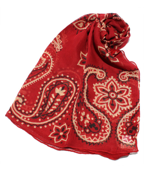 Ray BEAMS（レイビームス）の「Ctrl freak / バンダナ ストール（ストール/ショール・レディース・グレー/レッド/ネイビー・ONE SIZE）」の3枚目の写真