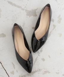 BEAUTY&YOUTH UNITED ARROWS | BY∴ フェイクエナメルVカットフラットパンプス ◆(パンプス)