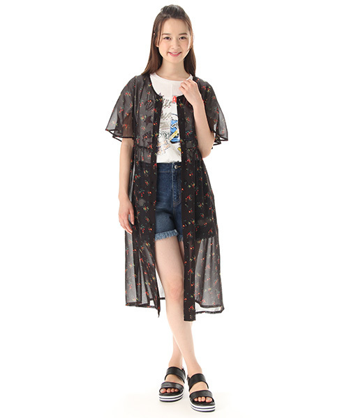 Honeys（ハニーズ）の「ガウンワンピース（シャツワンピース・レディース・ホワイト系その他/レッド系その他/ホワイト系その他2/ブラック系その他/イエロー系その他・M/L）」の3枚目の写真