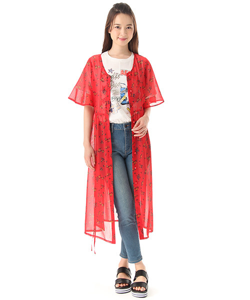 Honeys（ハニーズ）の「ガウンワンピース（シャツワンピース・レディース・ホワイト系その他/レッド系その他/ホワイト系その他2/ブラック系その他/イエロー系その他・M/L）」の5枚目の写真