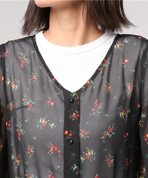 Honeys（ハニーズ）の「ガウンワンピース（シャツワンピース・レディース・ホワイト系その他/レッド系その他/ホワイト系その他2/ブラック系その他/イエロー系その他・M/L）」の9枚目の写真