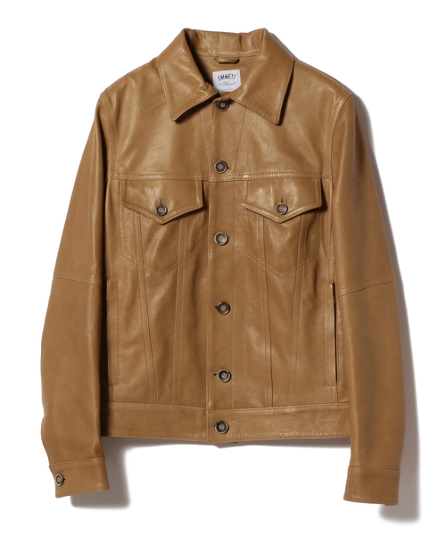 EMMETI(エンメティ)の「EMMETI / 別注 DIEGO レザー Gジャケット (ブルゾン・メンズ・ライトブラウン・44/46/48/50)」の1枚目の写真