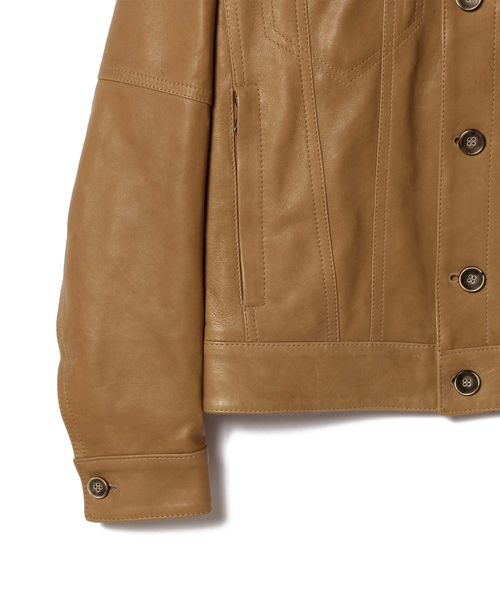 EMMETI(エンメティ)の「EMMETI / 別注 DIEGO レザー Gジャケット (ブルゾン・メンズ・ライトブラウン・44/46/48/50)」の4枚目の写真