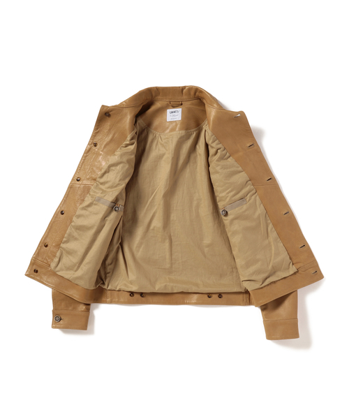 EMMETI(エンメティ)の「EMMETI / 別注 DIEGO レザー Gジャケット (ブルゾン・メンズ・ライトブラウン・44/46/48/50)」の5枚目の写真