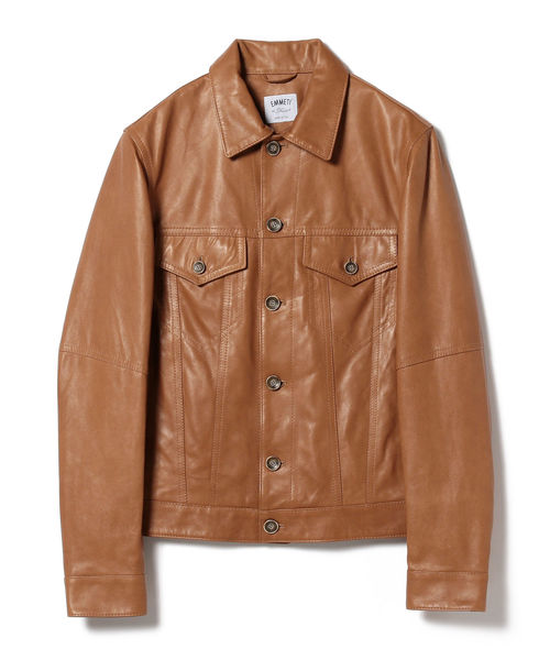 EMMETI(エンメティ)の「EMMETI / 別注 DIEGO レザー Gジャケット (ブルゾン・メンズ・ライトブラウン・44/46/48/50)」の11枚目の写真