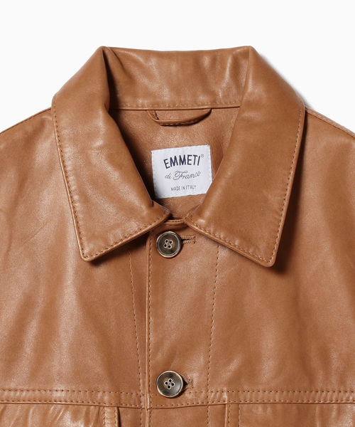 EMMETI(エンメティ)の「EMMETI / 別注 DIEGO レザー Gジャケット (ブルゾン・メンズ・ライトブラウン・44/46/48/50)」の9枚目の写真