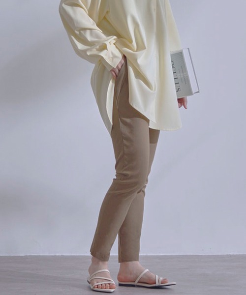 Social GIRL（ソーシャルガール）の「2タック ストレッチ テーパードパンツ イージーパンツ（その他パンツ・レディース・カーキ/ネイビー/ベージュ/ブラック/マスタード/テラコッタ/ボルドー/レッド系その他/ベージュ系その他/ウィート/ダークカーキ/ブルー系その他/ホワイト/グレイッシュベージュ・LL/3L/L/XS/M/S/4L）」の4枚目の写真