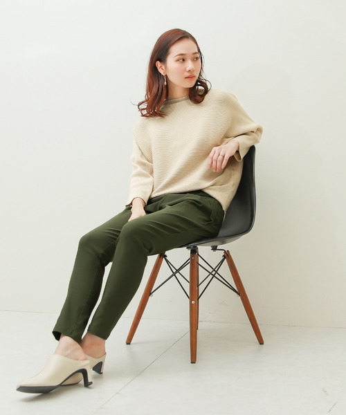 Social GIRL（ソーシャルガール）の「2タック ストレッチ テーパードパンツ イージーパンツ（その他パンツ・レディース・カーキ/ネイビー/ベージュ/ブラック/マスタード/テラコッタ/ボルドー/レッド系その他/ベージュ系その他/ウィート/ダークカーキ/ブルー系その他/ホワイト/グレイッシュベージュ・LL/3L/L/XS/M/S/4L）」の18枚目の写真