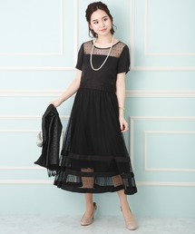 MARLENE JOBERT | ドットチュールミモレ丈ドレスワンピース(ドレス)