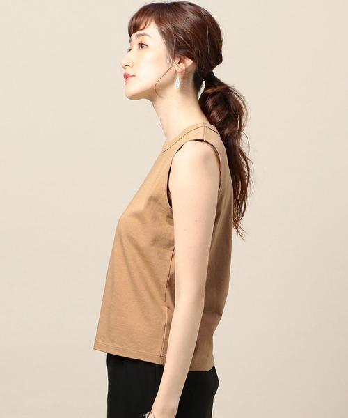 BEAUTY&YOUTH UNITED ARROWS（ビューティーアンドユースユナイテッドアローズ）の「BY∴ コットンノースリーブトップス о（Tシャツ/カットソー・レディース・ベージュ/ケリー/ブラック/ホワイト・FREE）」の13枚目の写真