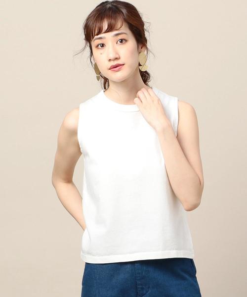 BEAUTY&YOUTH UNITED ARROWS（ビューティーアンドユースユナイテッドアローズ）の「BY∴ コットンノースリーブトップス о（Tシャツ/カットソー・レディース・ベージュ/ケリー/ブラック/ホワイト・FREE）」の19枚目の写真