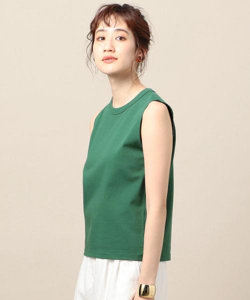 BEAUTY&YOUTH UNITED ARROWS（ビューティーアンドユースユナイテッドアローズ）の「BY∴ コットンノースリーブトップス о（Tシャツ/カットソー・レディース・ベージュ/ケリー/ブラック/ホワイト・FREE）」の18枚目の写真