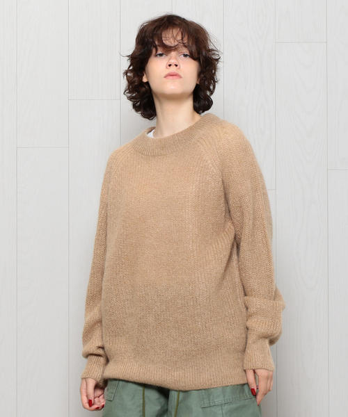 H BEAUTY＆YOUTH エイチ ビューティーアンドユース MOHAIR CREW NECK KNIT モヘヤクルーネックニット 1613-105-3052 Free IVORY セーター H BEAUTY&YOUTH UNITED ARROWS（エイチビューティーアンドユース