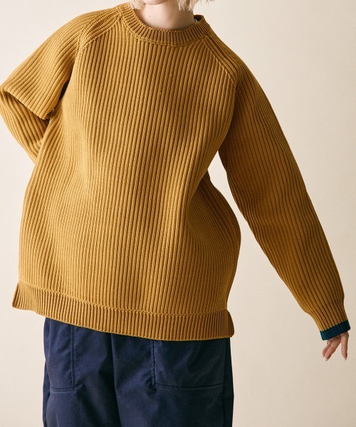 rehacer（レアセル）の「rehacer : Flix Ridge Crew Knit（ニット/セーター・レディース・ブラック/ネイビー/マスタード・SMALL）」の16枚目の写真