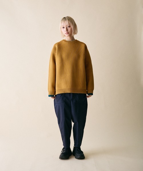 rehacer（レアセル）の「rehacer : Flix Ridge Crew Knit（ニット/セーター・レディース・ブラック/ネイビー/マスタード・SMALL）」の17枚目の写真