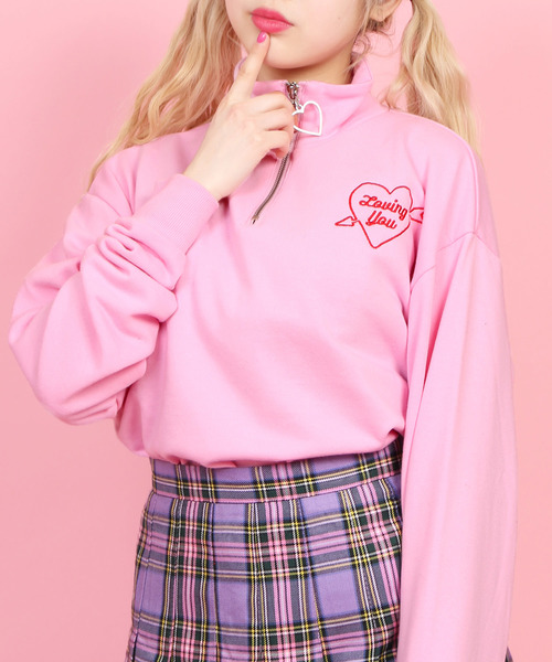 WC（ダブル シー）の「WC/ハートZIPスウェット（スウェット・レディース・ブラック/ライトピンク/ライトパープル・FREE）」の3枚目の写真