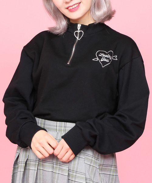 WC（ダブル シー）の「WC/ハートZIPスウェット（スウェット・レディース・ブラック/ライトピンク/ライトパープル・FREE）」の2枚目の写真