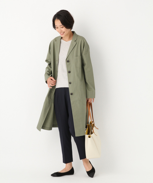 GLOBAL WORK(グローバルワーク)の「リネンショップコート/819662(その他アウター・レディース・ライトベージュ/カーキ・MEDIUM/LARGE)」の13枚目の写真