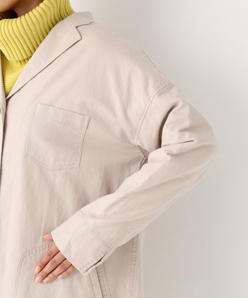 GLOBAL WORK(グローバルワーク)の「リネンショップコート/819662(その他アウター・レディース・ライトベージュ/カーキ・MEDIUM/LARGE)」の6枚目の写真