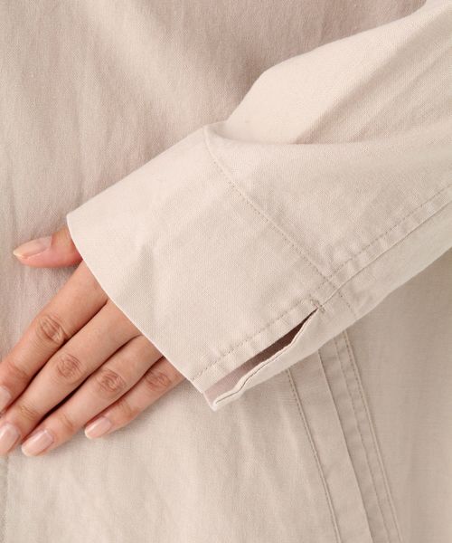 GLOBAL WORK(グローバルワーク)の「リネンショップコート/819662(その他アウター・レディース・ライトベージュ/カーキ・MEDIUM/LARGE)」の12枚目の写真