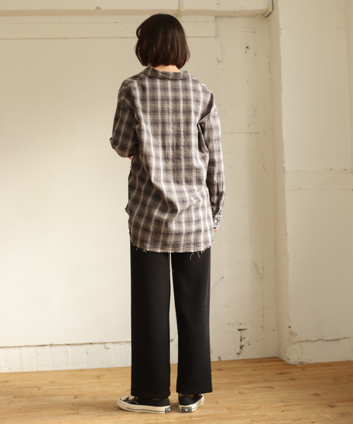 Auntie Rosa（アンティローザ）の「【Auntie Rosa】ロングワイドリブパンツ（その他パンツ・レディース・ナチュラル/モカ/ブラック・FREE）」の22枚目の写真