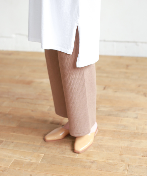 Auntie Rosa（アンティローザ）の「【Auntie Rosa】ロングワイドリブパンツ（その他パンツ・レディース・ナチュラル/モカ/ブラック・FREE）」の14枚目の写真