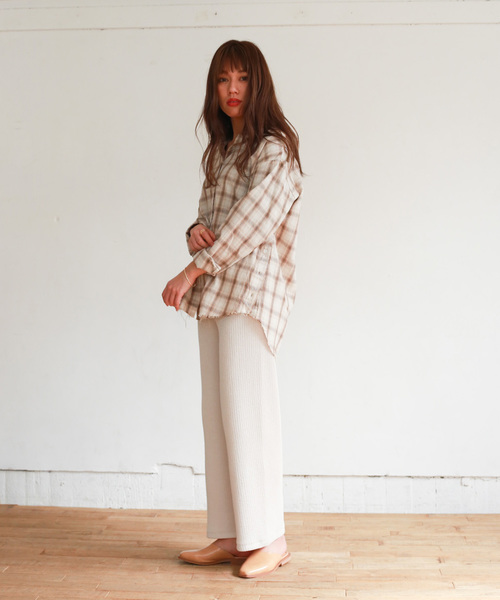 Auntie Rosa（アンティローザ）の「【Auntie Rosa】ロングワイドリブパンツ（その他パンツ・レディース・ナチュラル/モカ/ブラック・FREE）」の13枚目の写真