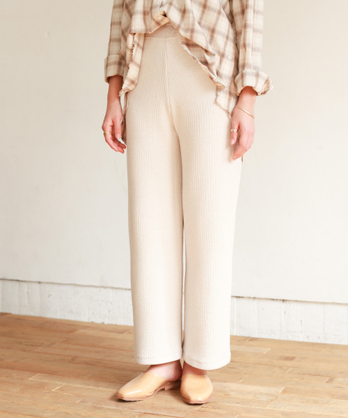 Auntie Rosa（アンティローザ）の「【Auntie Rosa】ロングワイドリブパンツ（その他パンツ・レディース・ナチュラル/モカ/ブラック・FREE）」の10枚目の写真
