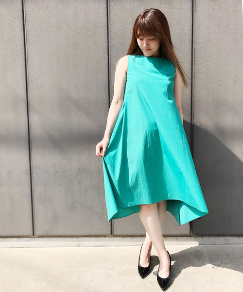 A/C DESIGN BY ALPHA CUBIC(エーシーデザインバイアルファキュービック)の「◇カタログ掲載◇麻混イレヘムワンピース(ワンピース・レディース・モカ/ネイビー/グリーン・11号/9号)」の3枚目の写真