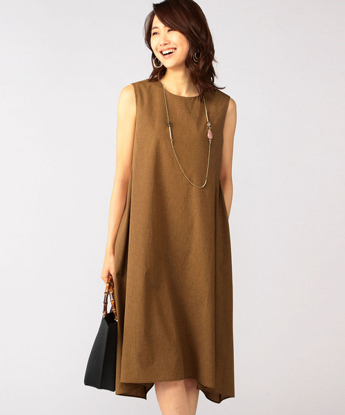 A/C DESIGN BY ALPHA CUBIC(エーシーデザインバイアルファキュービック)の「◇カタログ掲載◇麻混イレヘムワンピース(ワンピース・レディース・モカ/ネイビー/グリーン・11号/9号)」の4枚目の写真