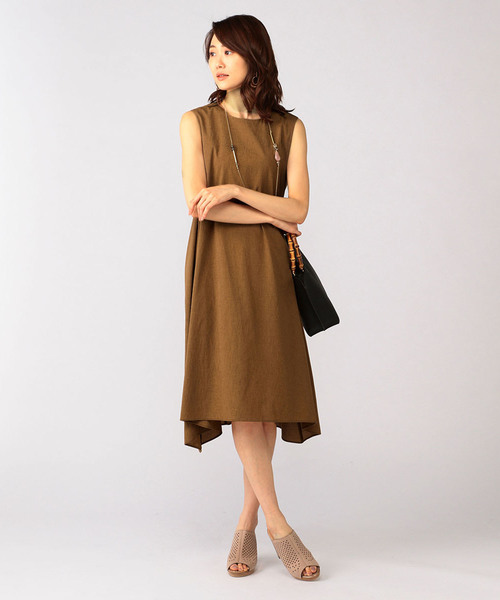A/C DESIGN BY ALPHA CUBIC(エーシーデザインバイアルファキュービック)の「◇カタログ掲載◇麻混イレヘムワンピース(ワンピース・レディース・モカ/ネイビー/グリーン・11号/9号)」の14枚目の写真