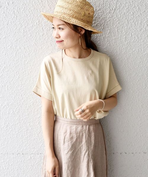 liflattie ships（リフラティ シップス）の「liflattie ships:コットンダブルカフTEE◇（Tシャツ/カットソー・レディース・ブラック/ベージュ/ラベンダー/ナチュラル・ONE SIZE）」の2枚目の写真